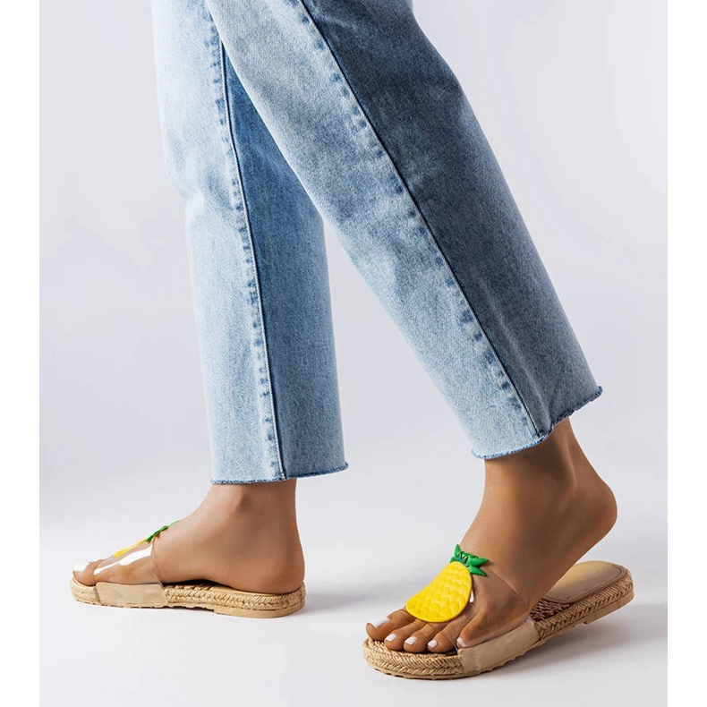 Transparente Hausschuhe mit Foddie-Dekoration farblos 2