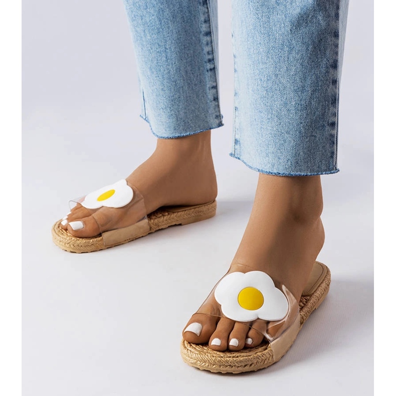 Transparente Hausschuhe mit Foddie-Dekoration farblos 1