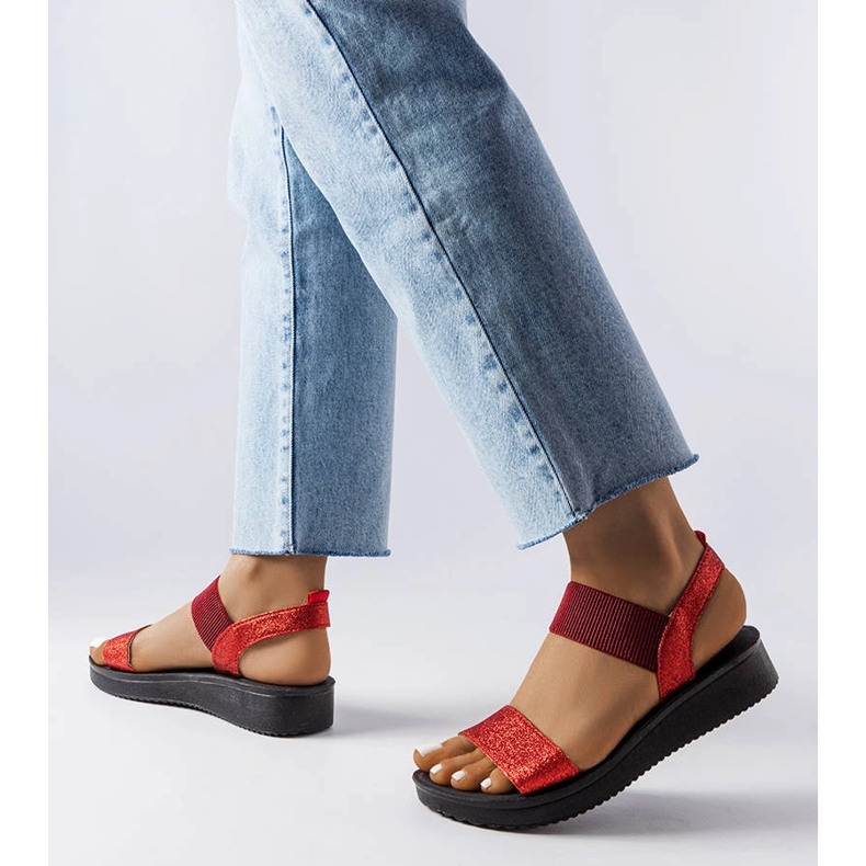 Rote Glitzersandalen von Amathous 1