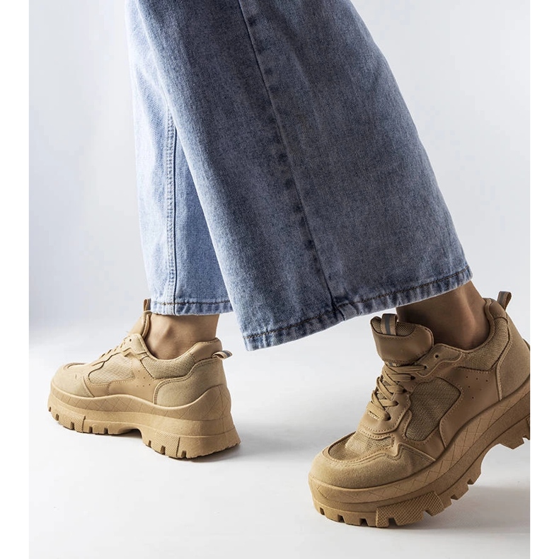 Dunkelbeige klobige Sneaker von Mikeladze 1