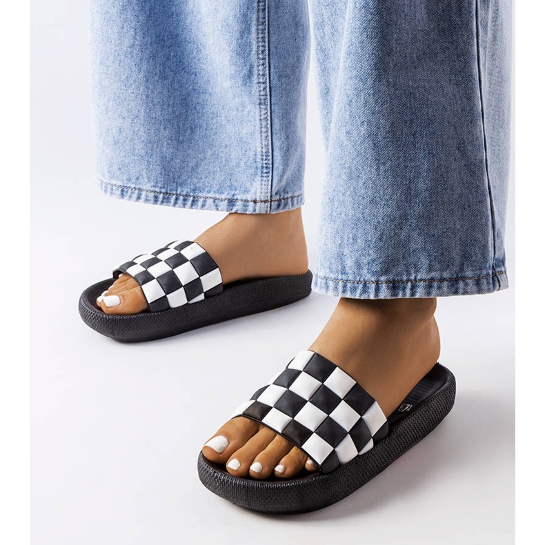 Schwarze Plateau-Slipper aus Gummi von Elin 1