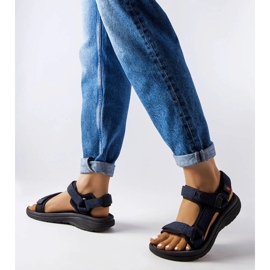 Lee Cooper LCW-23-34-1685L schwarze Klettsandalen blau 2