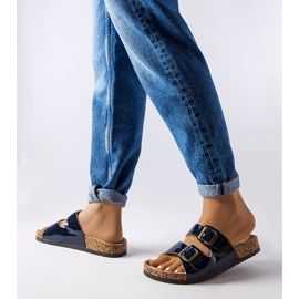 Blaue Korkpantoletten mit Schnallen von Lee Cooper LCW-22-35-1157L 2