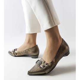 Silberne Pumps mit niedrigem Absatz von Siciliano grau 2