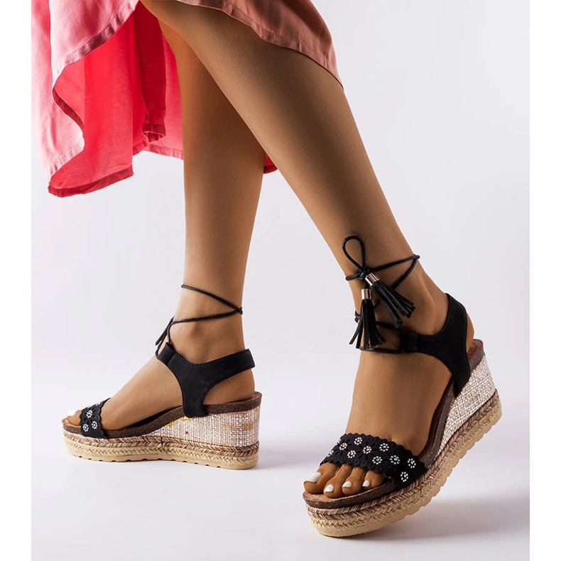 Schwarze Tahoe-Espadrilles mit Keilabsatz 1