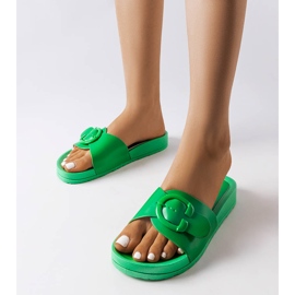 Inna Grüne Pantoletten mit Schnalle von Généreux 1