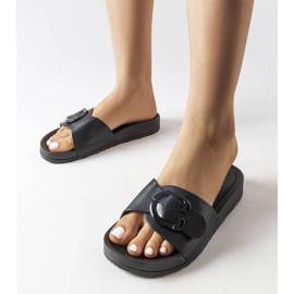 Schwarze Pantoletten mit Schnalle von Généreux 1