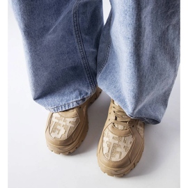 Dunkelbeige klobige Sneaker 1