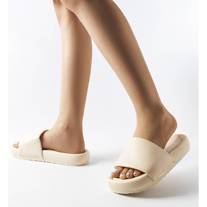 Beige Plateau-Slides von Franco 2