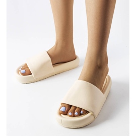 Beige Plateau-Slides von Franco 1