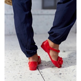 Rote Ballerinas mit einer Blume 1