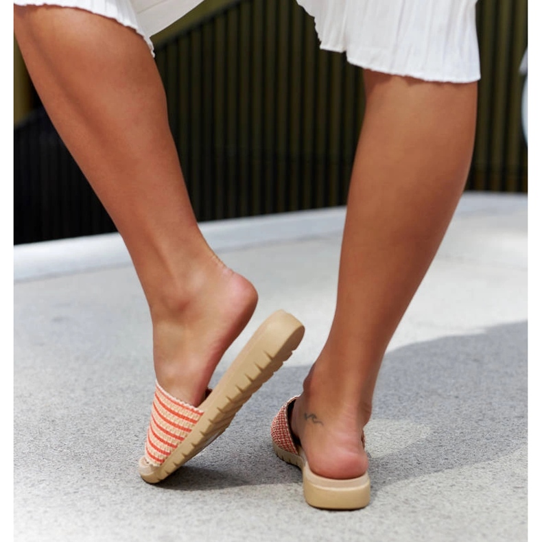 Orange gewebte Capovalle-Pantoletten 1