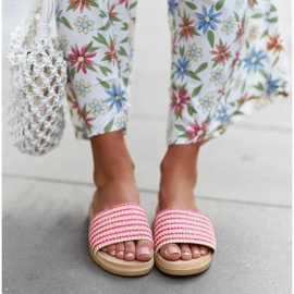 Rosa gewebte Capovalle-Pantoletten 1