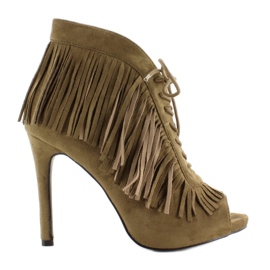 Offene Schnürboots im Boho-Stil 11015 Grün 1