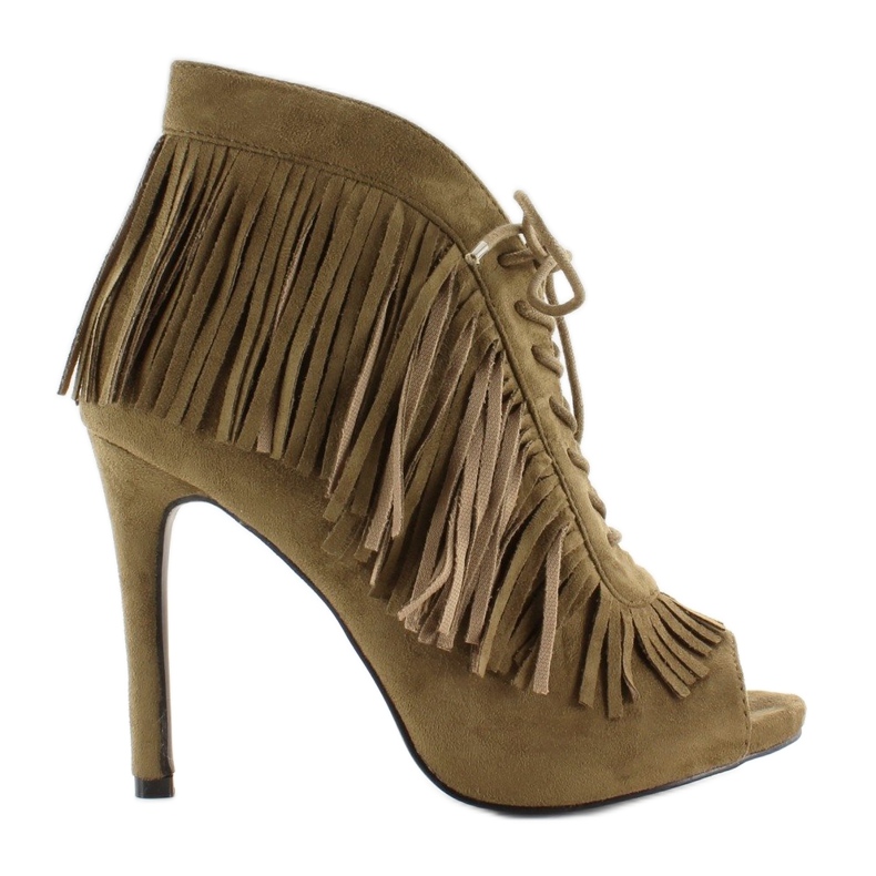 Offene Schnürboots im Boho-Stil 11015 Grün 1