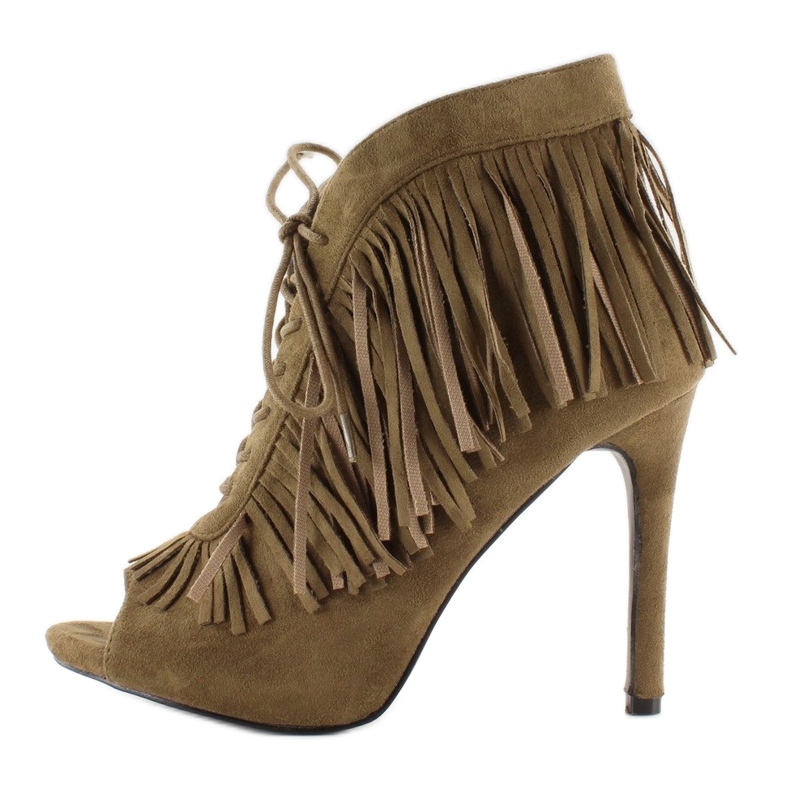 Offene Schnürboots im Boho-Stil 11015 Grün 2