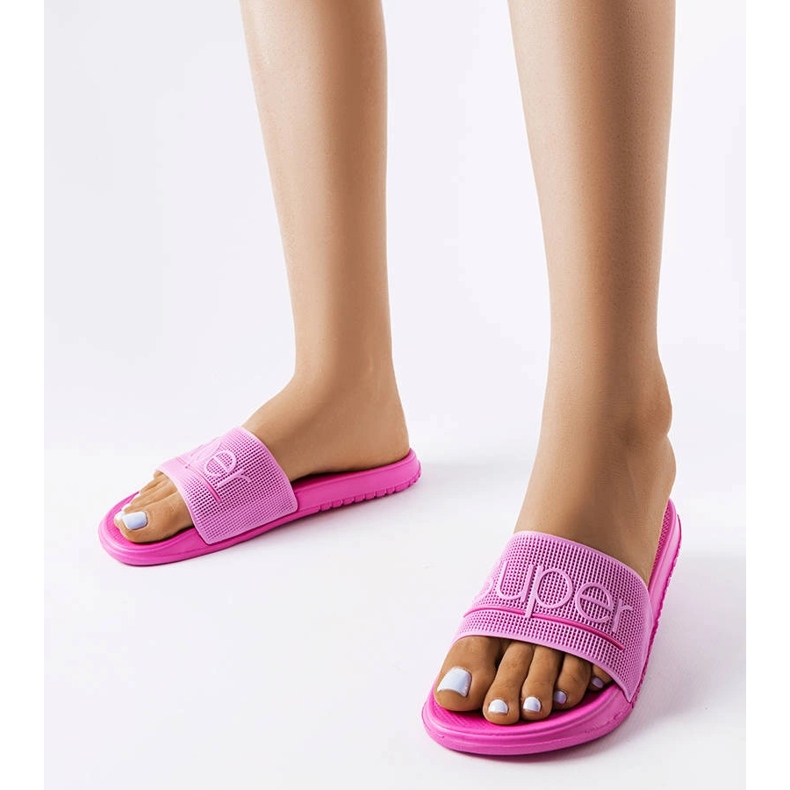 Rosa Gummipantoffeln von Azelio 1