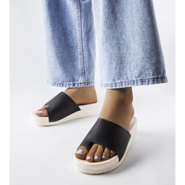 Schwarze Keilsandaletten von Monferrato 1