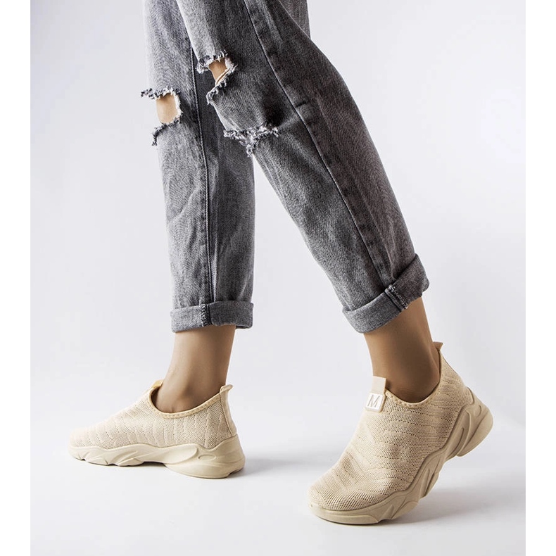 Beige Textil-Sneaker von Aaron 1