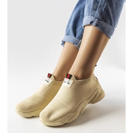 Beigefarbene Slip-On-Sneaker von Greco 1