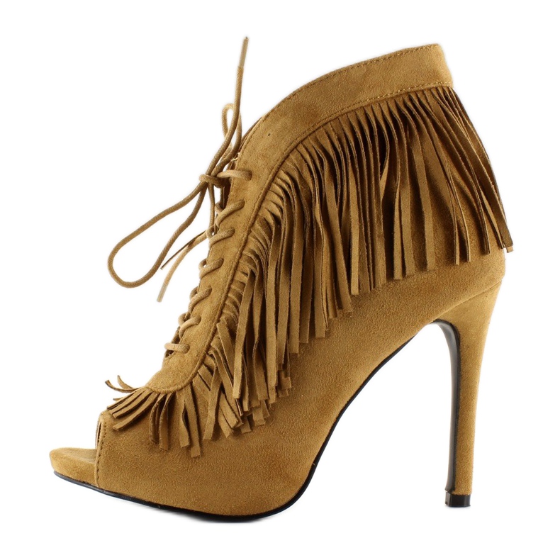 Offene Schnürboots im Boho-Stil 11015 Camel mehrfarbig 1