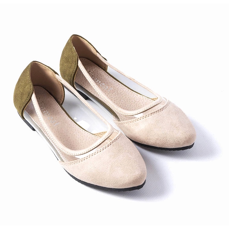 Kortes beige Wildlederballerinas für Kinder 1