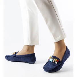 Marineblaue Slipper mit Lederinnensohle von Bertrand 1