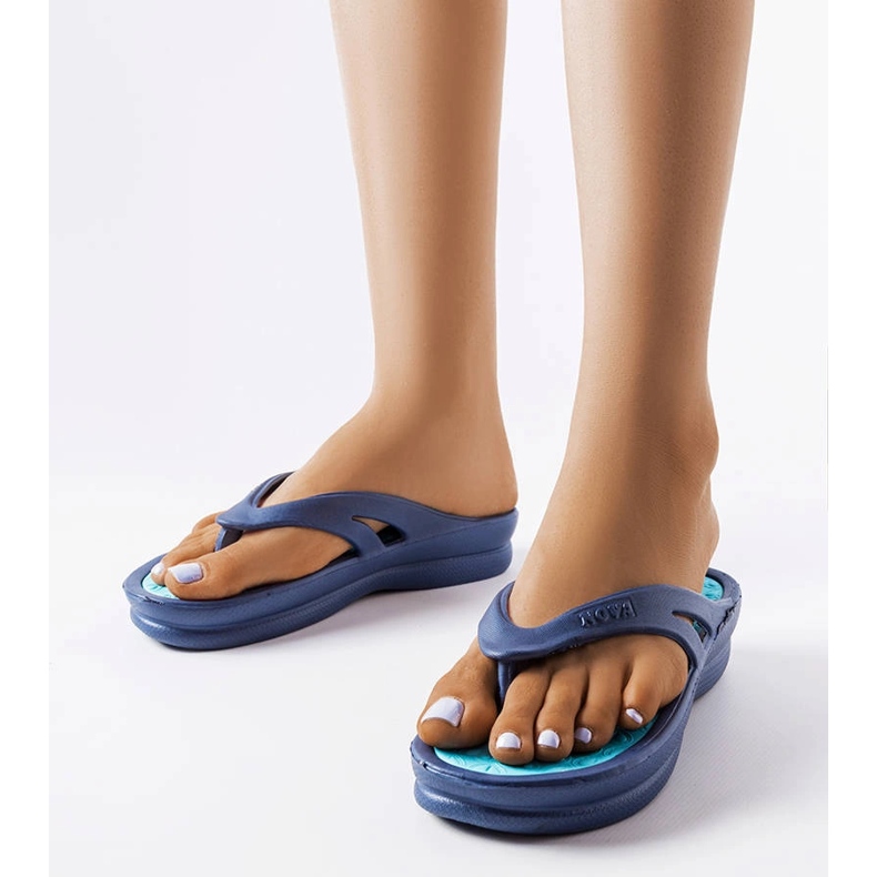 Isla marineblaue helle Flip-Flops 1