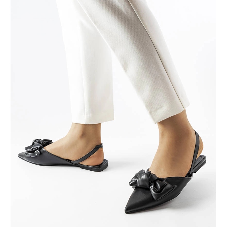 Bonarcado schwarze Ballerinas mit offenem Absatz 1