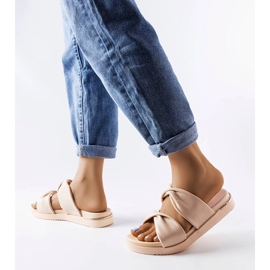 Beigefarbene Big Star-Hausschuhe LL274A122 2