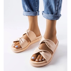 Beigefarbene Big Star-Hausschuhe LL274A122 1