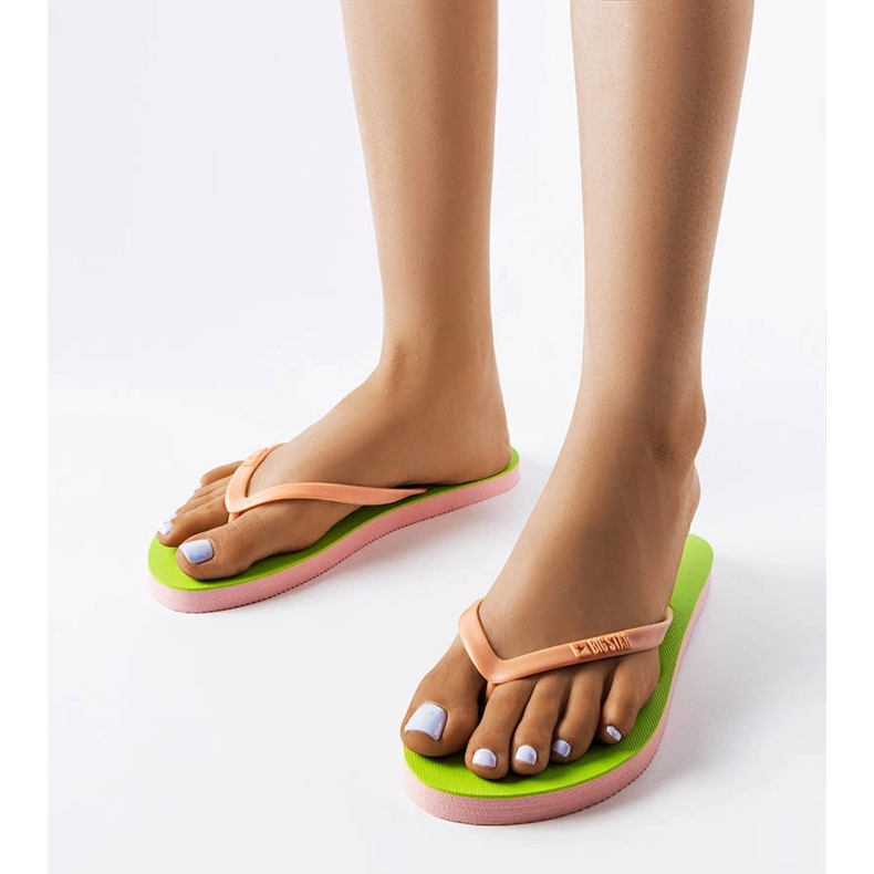 Grüne und rosa Flip-Flops Big Star FF274A330 1
