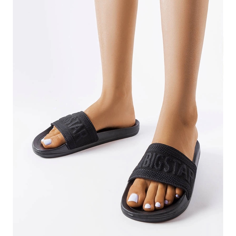 Schwarze Big Star-Hausschuhe LL274A158 1