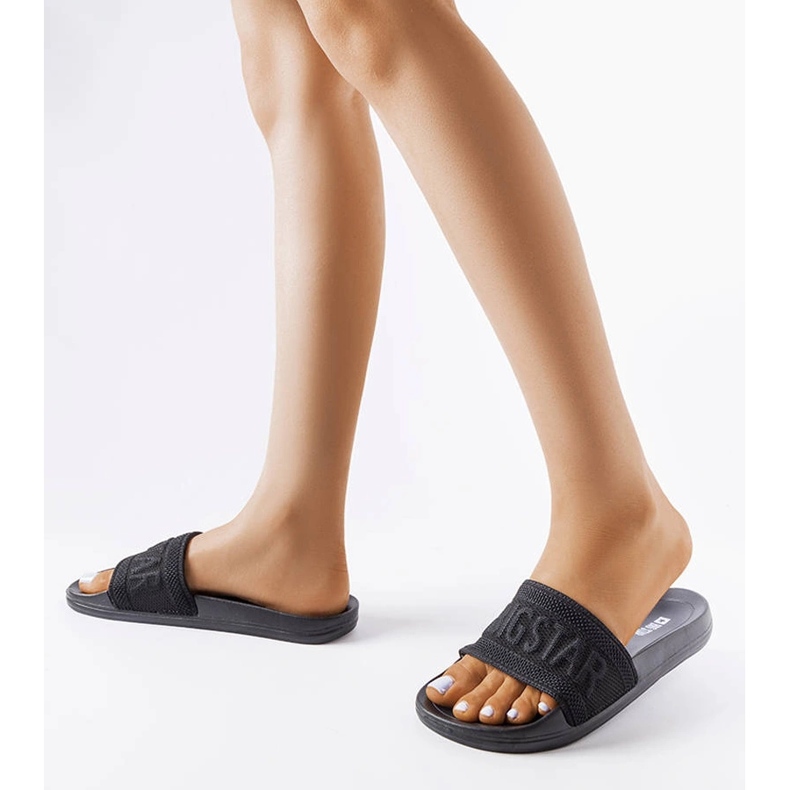 Schwarze Big Star-Hausschuhe LL274A158 2