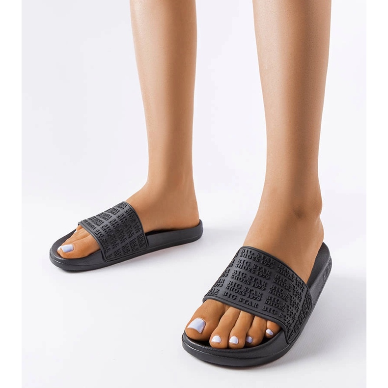 Schwarze Big Star-Hausschuhe LL274A147 1