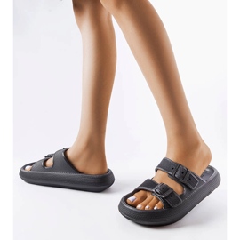 Schwarze Big Star Pantoletten LL274615 2