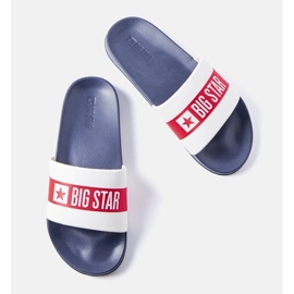 Weiße und marineblaue Pantoletten von Big Star LL174455 1