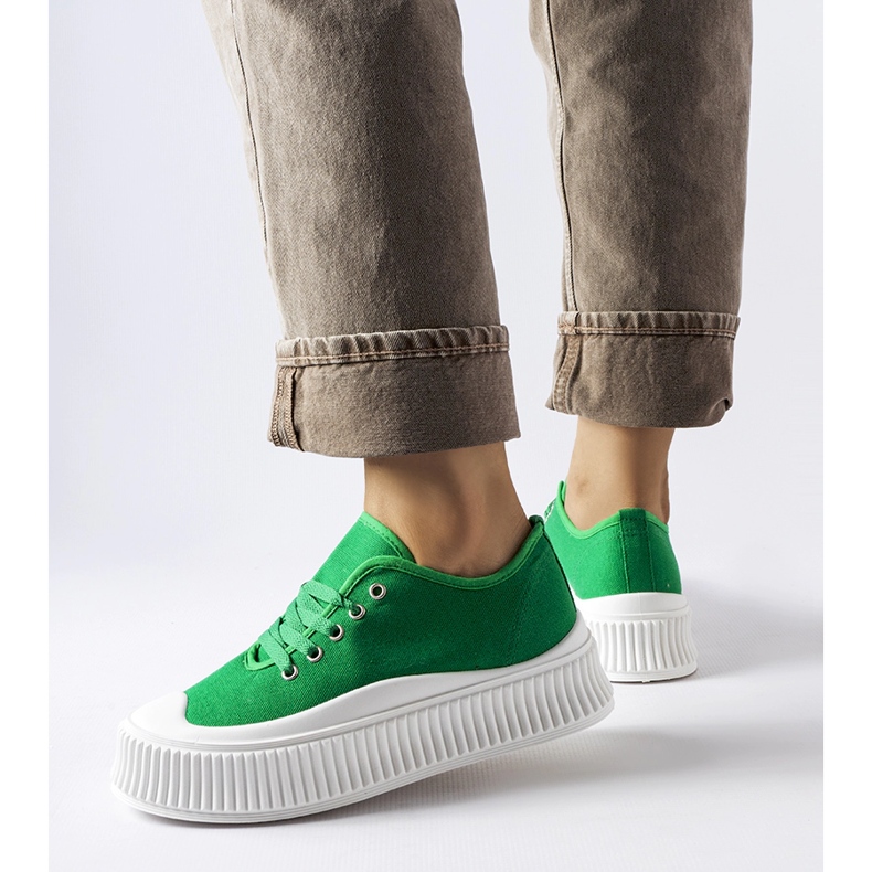 Grüne Rina-Plateau-Sneaker 1