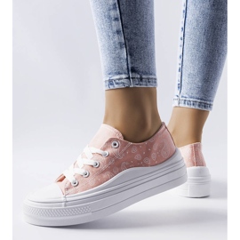 Pinkfarbene Plateausneaker von Bélair rosa 1