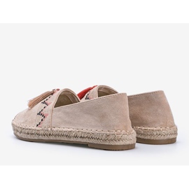 Beige Espadrilles mit Alyana Fransen 2