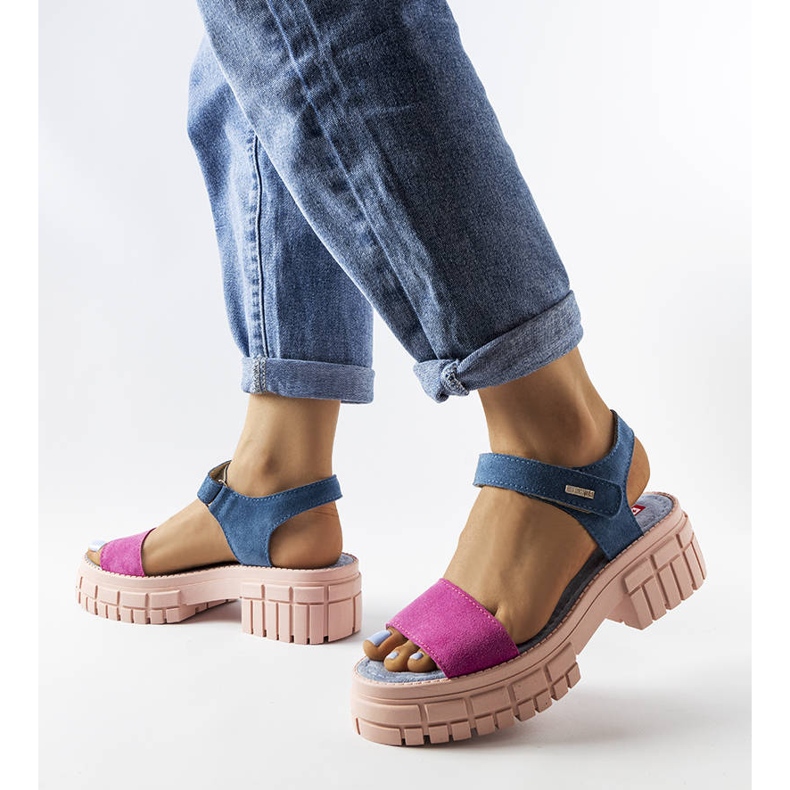 Rosa und blaue Big Star Sandalen LL276034 1