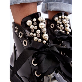 Lackierte verzierte Stiefeletten Black Sirdre schwarz 1