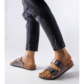 Graue Kork-Slider mit Schnallen von Lee Cooper LCW-22-35-1153L 1