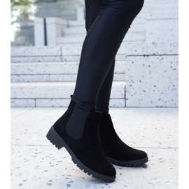 Schwarze, isolierte Sabre-Stiefel aus Öko-Wildleder 1