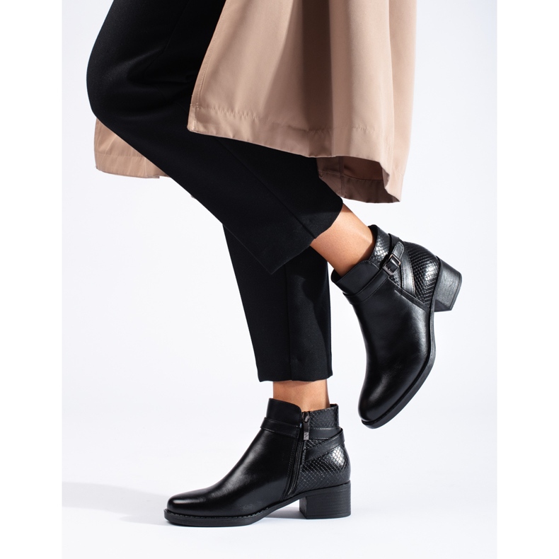 W. Potocki Potocki schwarze Damen-Stiefeletten mit hohen Absätzen 2