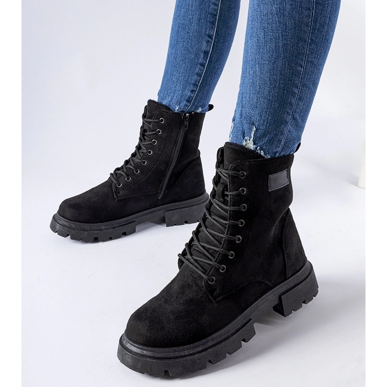 Inna Schwarze isolierte Mestervi-Öko-Wildlederstiefel 2