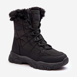 PE1 Damen-Schneestiefel mit Fell und Reißverschluss, Schwarz Vittora 1