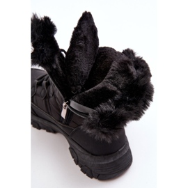 PE1 Damen-Schneestiefel mit Fell und Reißverschluss, Schwarz Vittora 2
