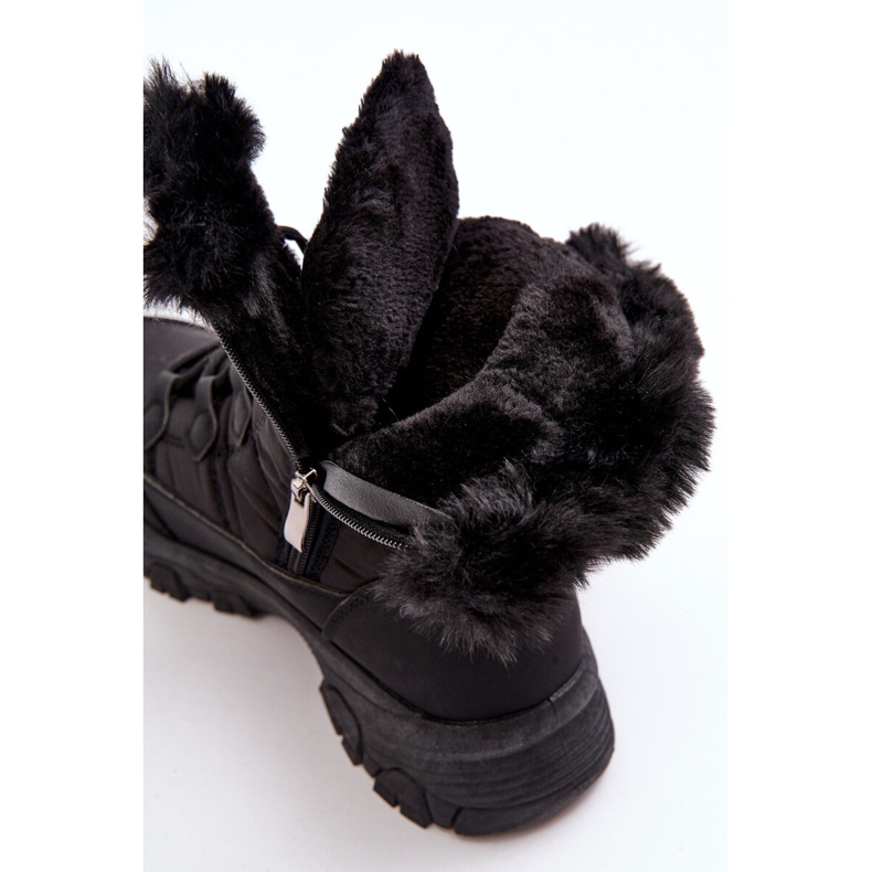 PE1 Damen-Schneestiefel mit Fell und Reißverschluss, Schwarz Vittora 2