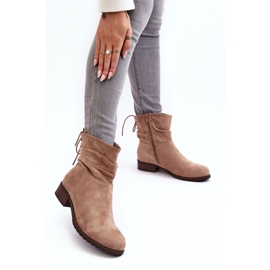 Evento Flache Damenstiefel aus Wildleder in Beige von Keresa 3